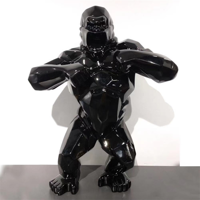Sculptură personalizată din fibră de sticlă din rășină Gorilla cu diferite forme (4)