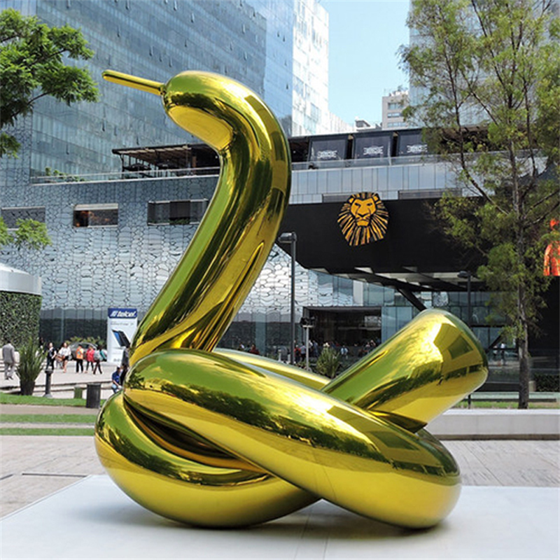 Escultura decorativa d'acer inoxidable de colors a gran escala a l'aire lliure (5)