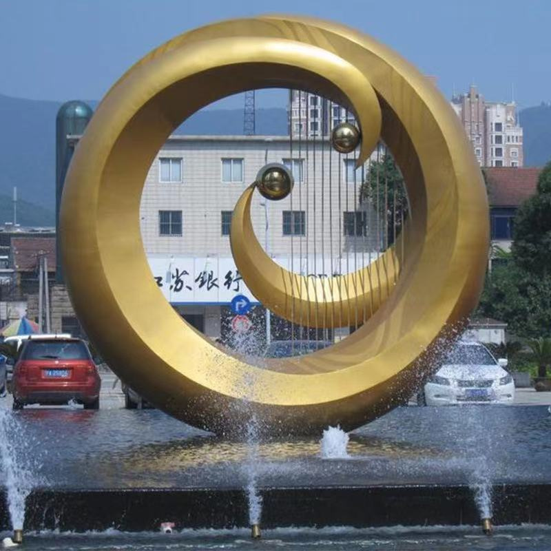 Outdoor Large-scale Decorative Colored Stainless Steel Sculpture (4)