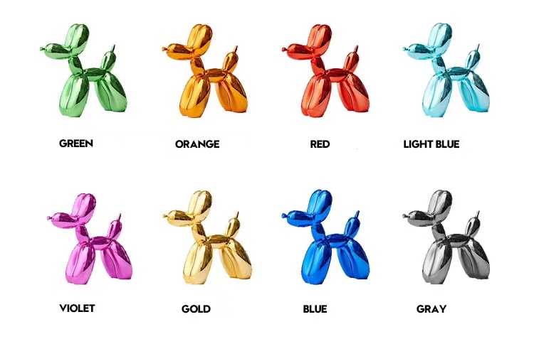 different colors balloon dog